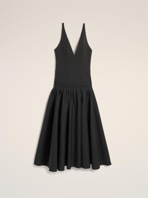 AMI Paris MAXI GREY LOW WAISTED WOOL DRESS