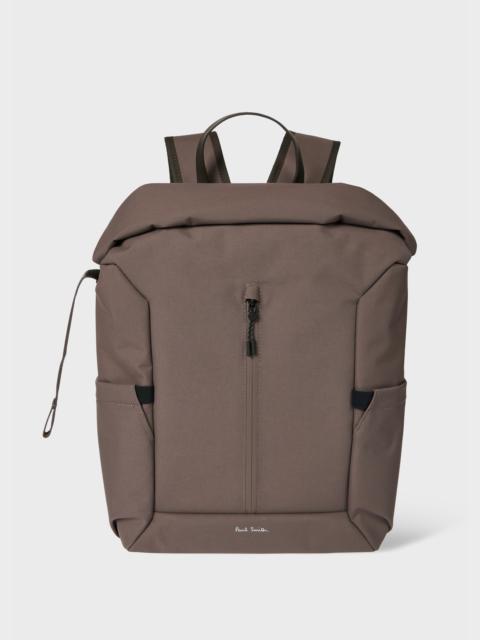 Paul Smith Mauve Nylon Backpack with Leather Trims