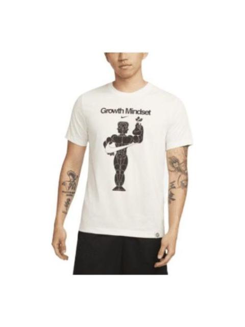 Nike Nike Dri-FIT Character Alphabet Pattern Printing Training Sports Quick Dry Breathable Short Sleeve W