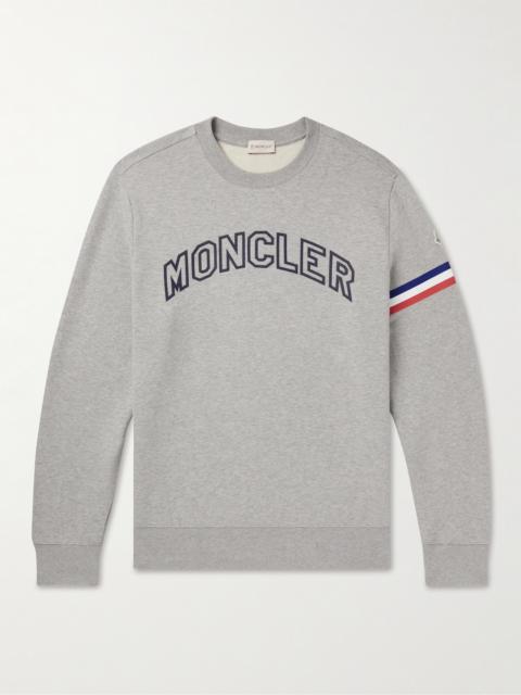 Moncler Logo-Print Striped Cotton-Jersey Sweatshirt