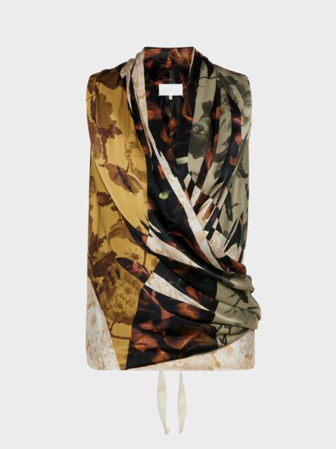 Maison Margiela Draped Silk Top