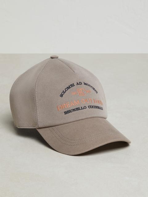 Brunello Cucinelli Baseball cap in twisted cotton gabardine with embroidery