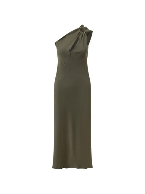 Max Mara one-shoulder knotted midi dress