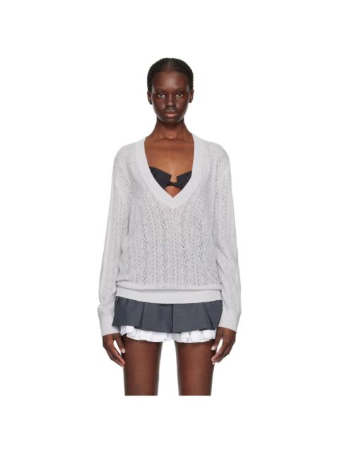 SHUSHU/TONG Gray V-Neck Sweater