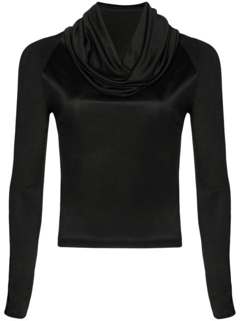 RTA long-sleeve hooded jersey top