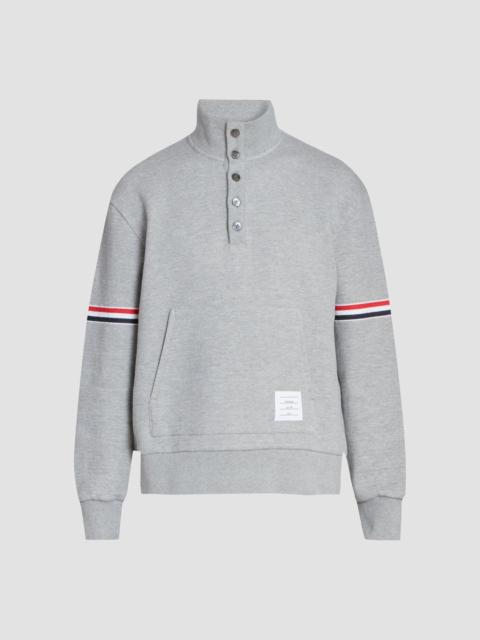 Thom Browne Men's RWB Engineered Stripe Loopback Sweatshirt - Light Grey