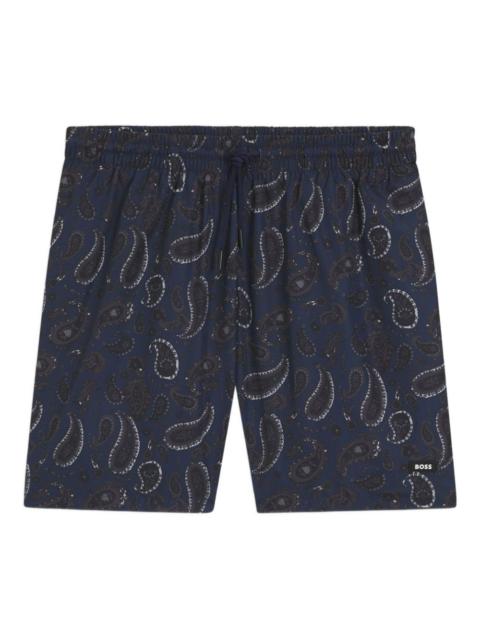 BOSS paisley-print swim shorts