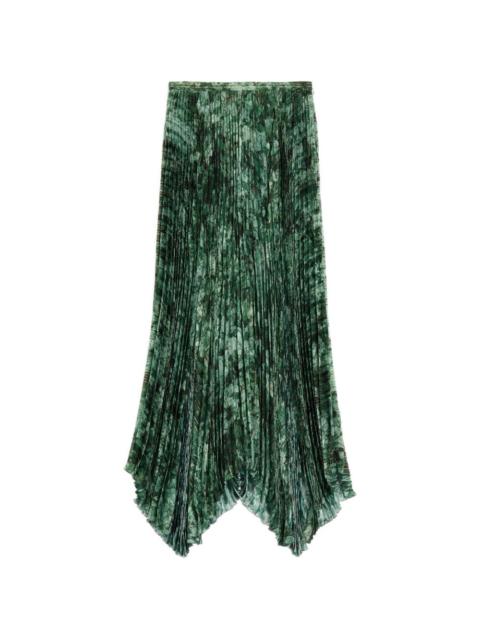 Valentino long skirt in Pekin Lurex Urbs Mosaïque plissé