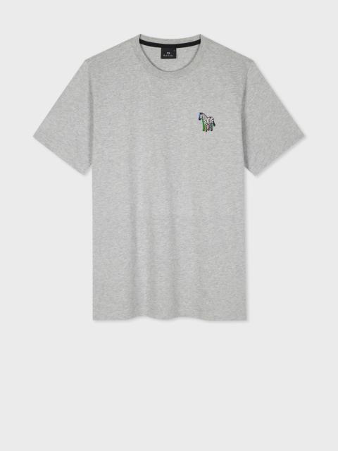 Grey Marl '3D Zebra' Print T-Shirt