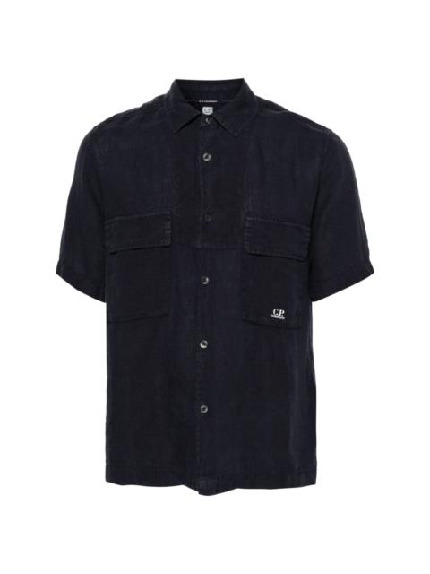 chest-pocket linen shirt
