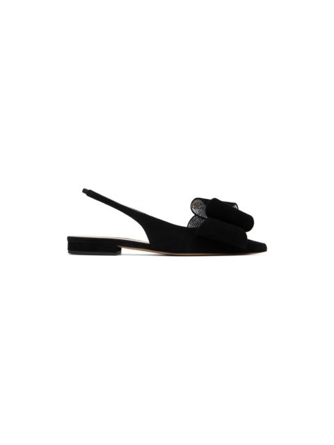 MACH & MACH Black 'Le Cadeau' Slingback Slippers