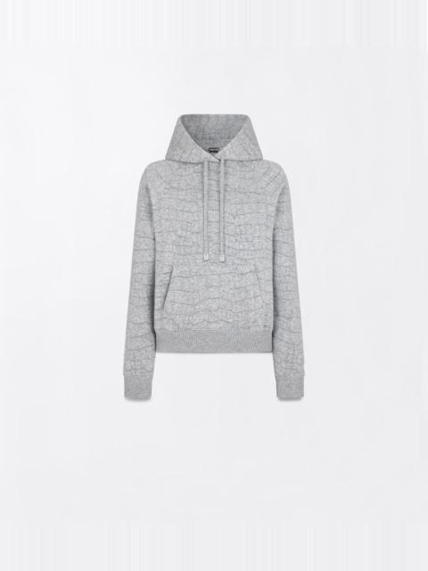 TOM FORD CASHMERE COTTON CROCO JACQUARD JERSEY HOODIE