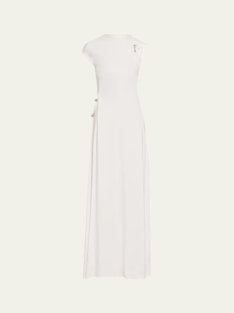 GRACE LING Relic Charms Gathered Jersey Maxi Dress