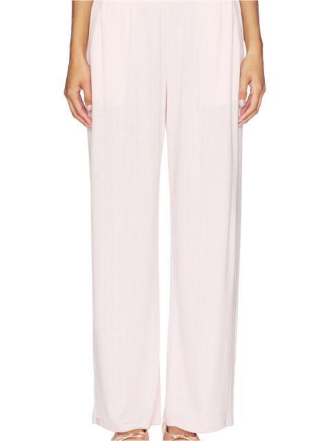 Barefoot Dreams Pointelle Rib Pant With Scallop Trim
