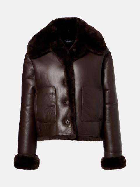 Reversible shearling and leather jacket