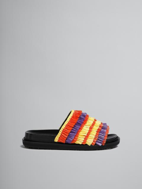 MULTICOLOURED FRINGE SLIDE SANDAL