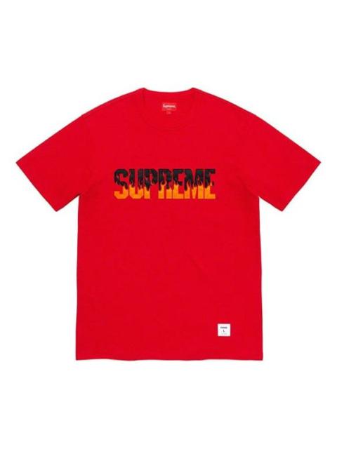 Supreme FW19 Week 1 Flame S/S Top logo Short Sleeve Unisex Red SUP-FW19-025