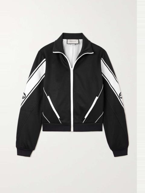 GUCCI Embroidered webbing-trimmed jersey jacket