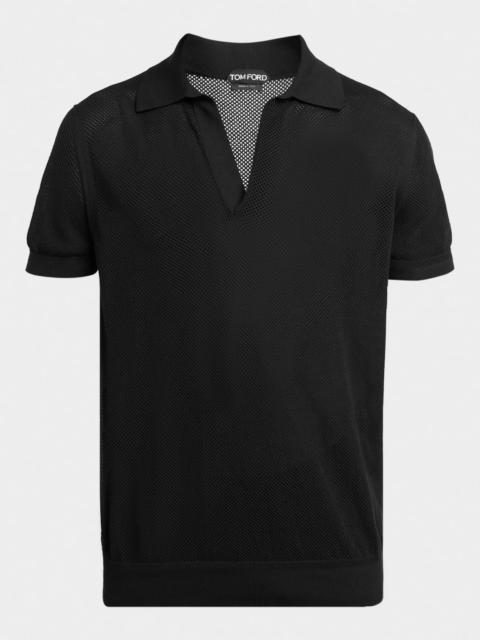 TOM FORD Men's Cotton Silk Mesh Polo