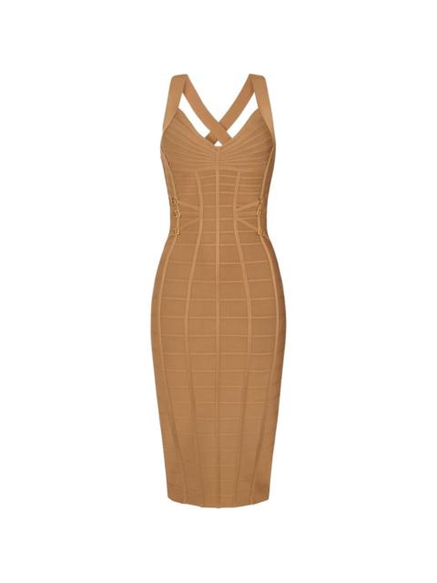 ELISABETTA FRANCHI 3D knit pencil midi dress