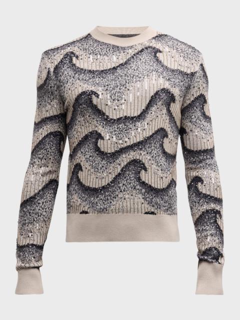 Men's Wavy Embellished Sweater