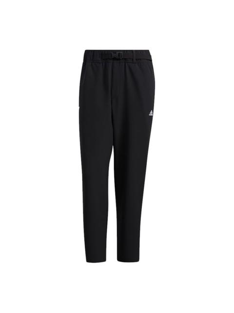 Men's adidas Wj Wv Reg Pnts Belt Solid Color Sports Pants/Trousers/Joggers Black H39279