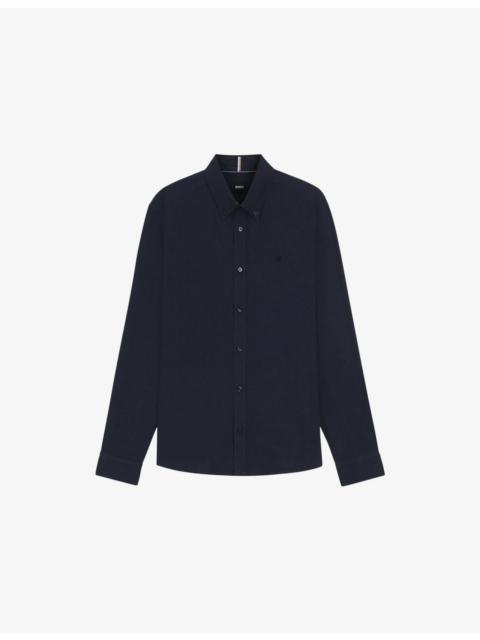 Logo-Embroidered Slim-Fit Linen Shirt