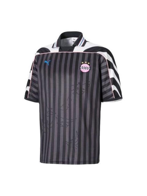 PUMA PUMA X KS JERSEY Stripe Splicing Short Sleeve polo Black 598466-01