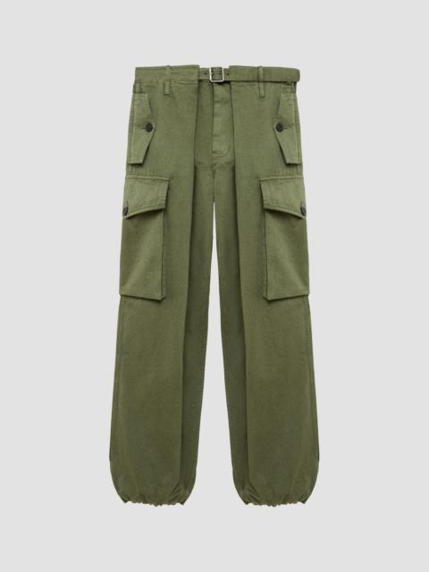 Loewe Women's Cotton Cargo Trousers - Khaki Green