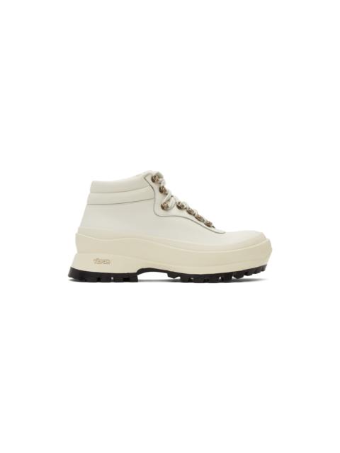 Jil Sander SSENSE Exclusive Off-White Leather Hiking Boots