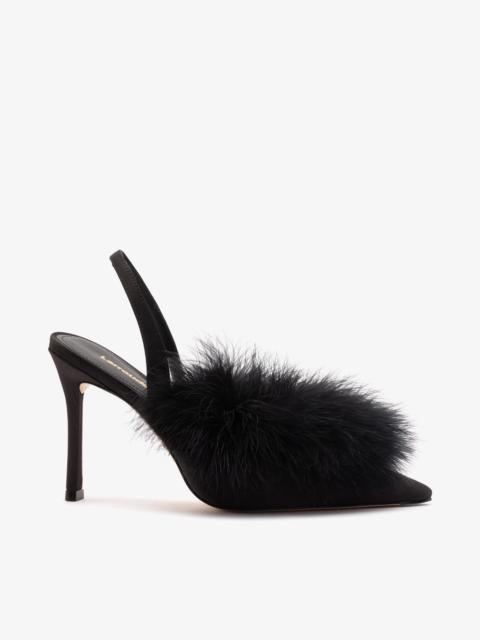 Larroudé Plume Pump Black Satin