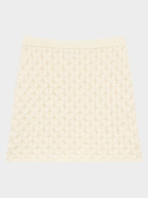 Cable-Knit Felted Wool-Cashmere Mini Skirt