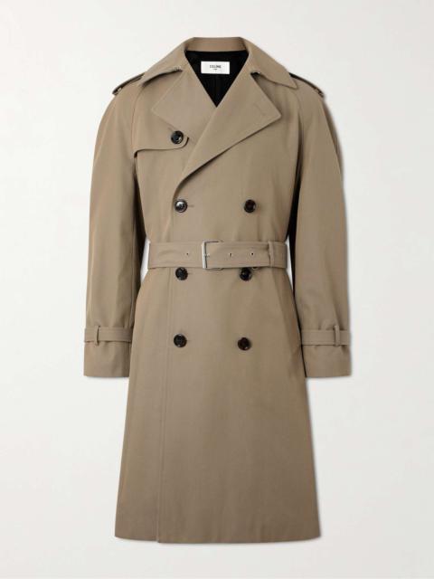 CELINE Double-Breasted Wool and Cotton-Blend Gabardine Trench Coat