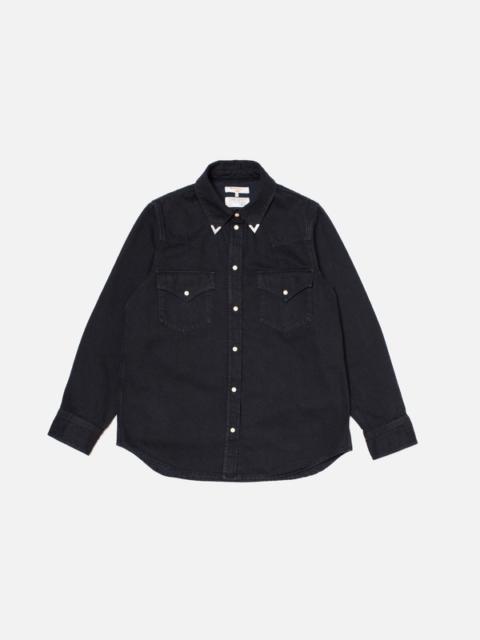 Nudie Jeans Lotta Western Denim Shirt Black