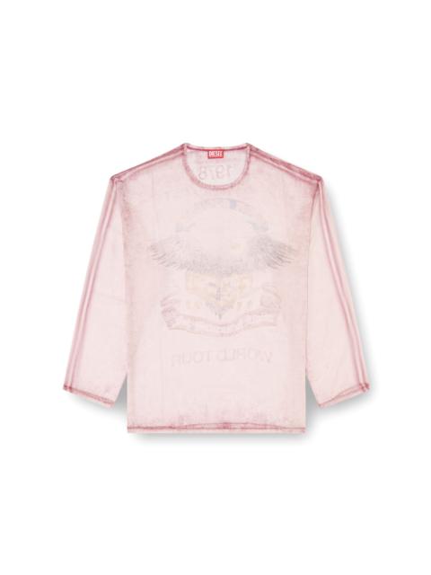 Diesel SHEER CHIFFON TOP WITH CONCERT GRAPHICS