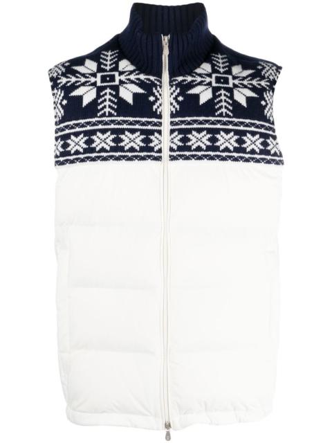 Brunello Cucinelli Fair Isle panelled gilet