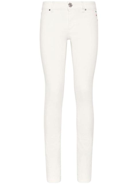 logo-buttoned jeggings