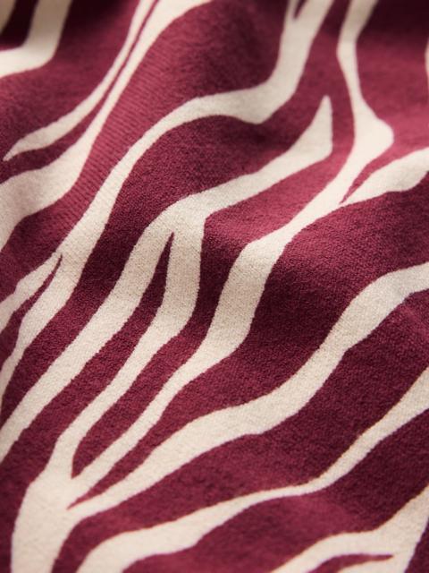 BODEN Camilla Cotton Crew Sweater-Chestnut, Zebra Swirl