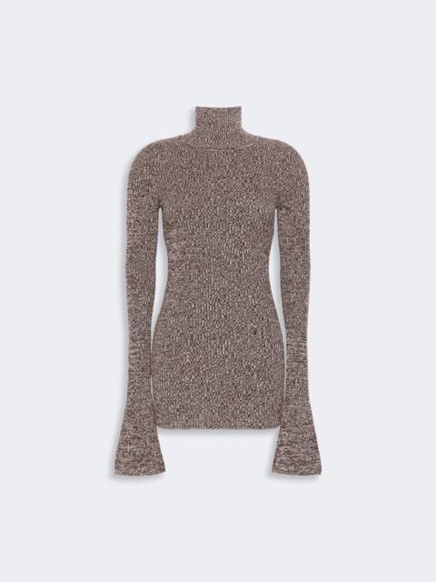 Sportmax BOUQUET Slim stretch wool sweater - CHOCOLATE