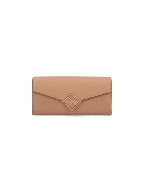 Fendi Ff Diamonds Leather Wallet On Chain Women's Brown Os