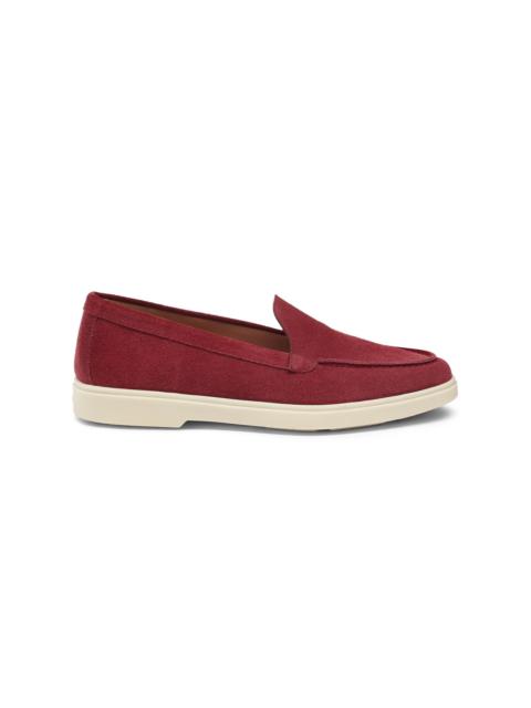 Santoni Women's red suede loafer