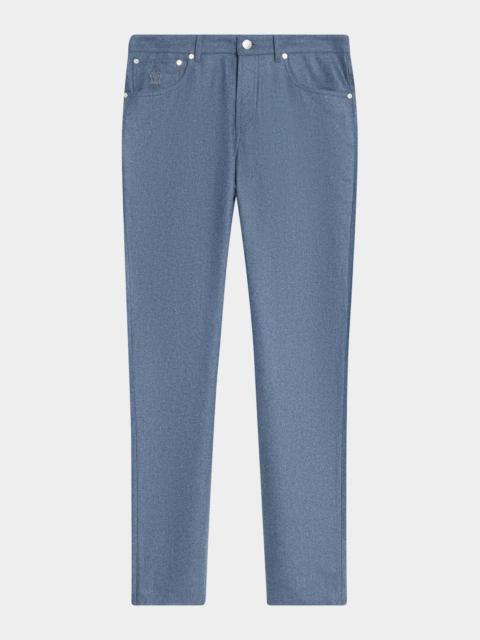 Brunello Cucinelli Men's Carded Flannel Five-Pocket Pants