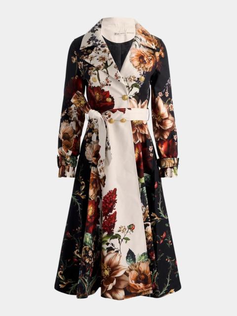 Alice + Olivia Ellie Belted Godet Trench Coat