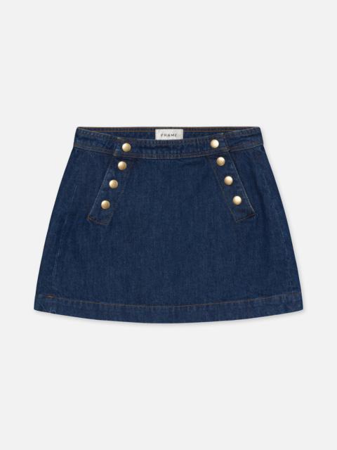 FRAME Sailor Snap Skirt in Celestine