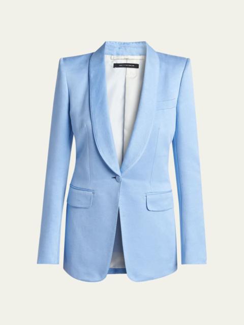 Cotton Velvet Single-Breasted Blazer