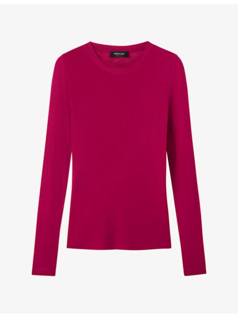 WHISTLES Crewneck Long-Sleeve Jersey Top