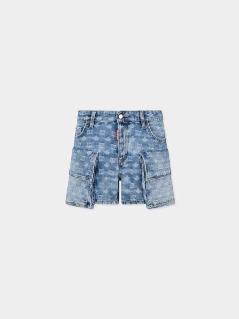 DSQUARED2 LIGHT WASH CARGO SHORTS