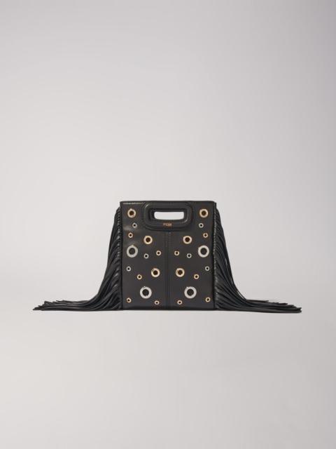 maje Leather M mini bag with eyelets