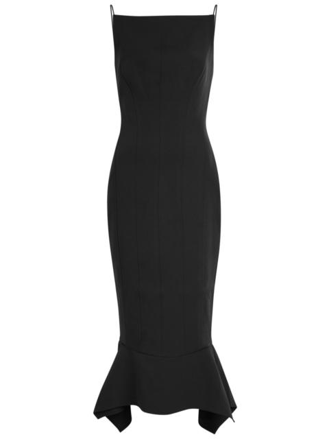 ROLAND MOURET Roland Mouret Fishtail Hem Stretch-crepe Midi Dress