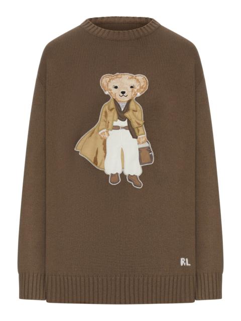 Ralph Lauren RIBBED CASHMERE PULLOVER WITH TEDDY APPLIQUE